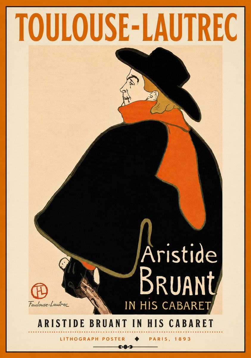 Toulouse-Lautrec Aristide Bruant in His Cabaret II No4 - Juliste