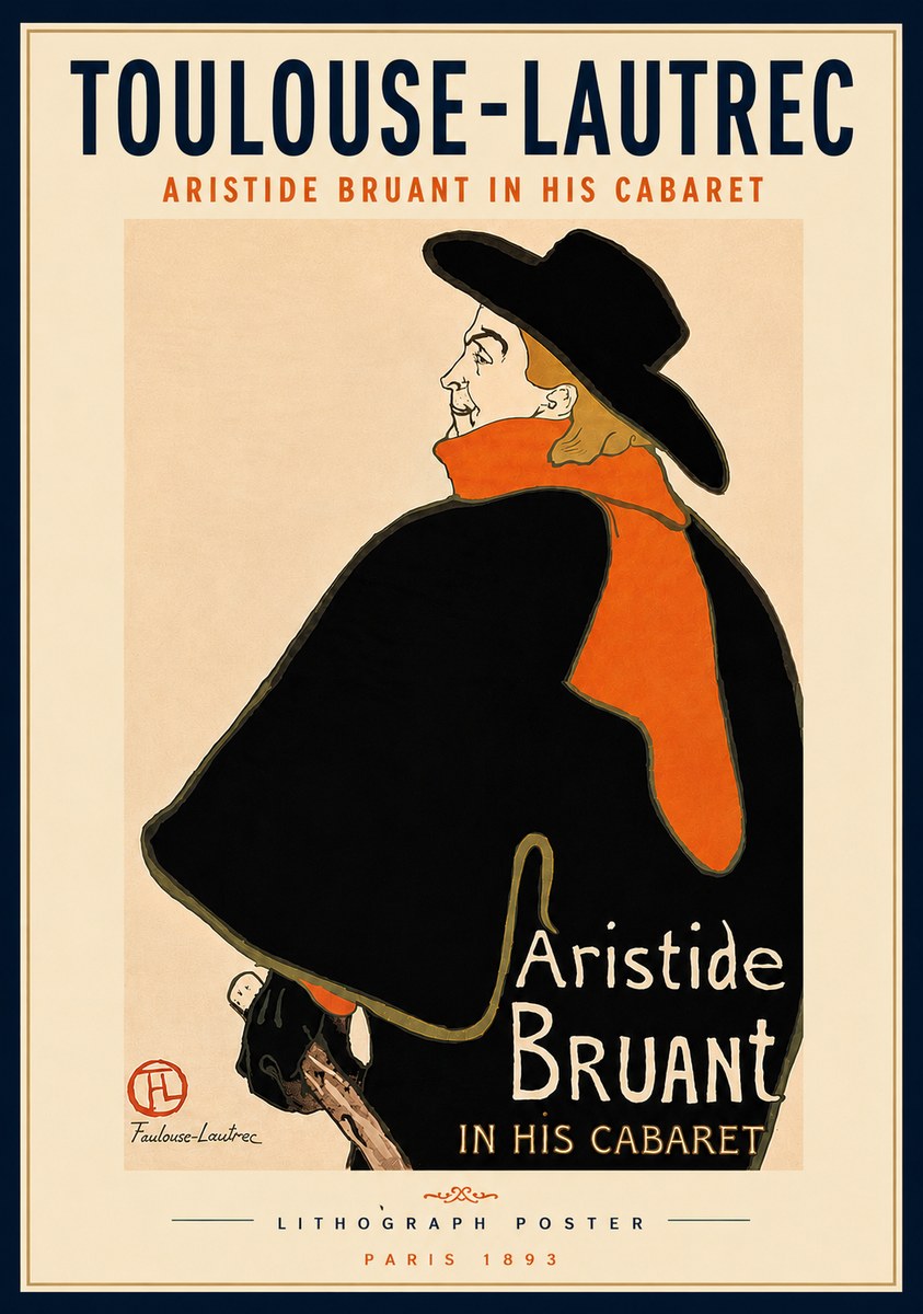 Toulouse-Lautrec Aristide Bruant in His Cabaret II No5 - Juliste