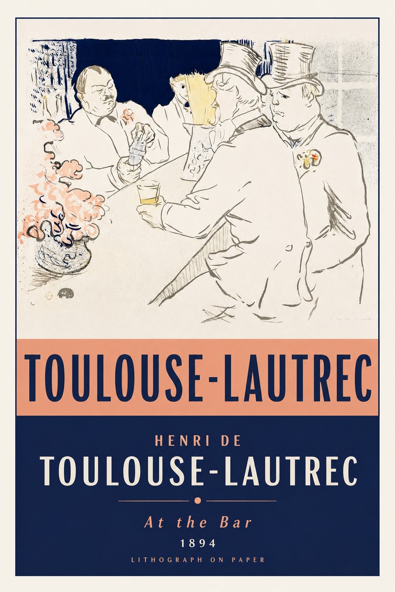 Toulouse-Lautrec At the Bar No2 - Juliste