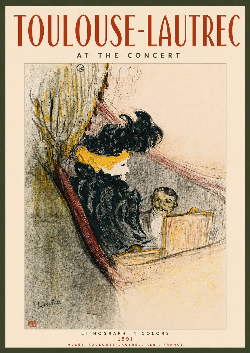Toulouse-Lautrec At the Concert No3 - Juliste