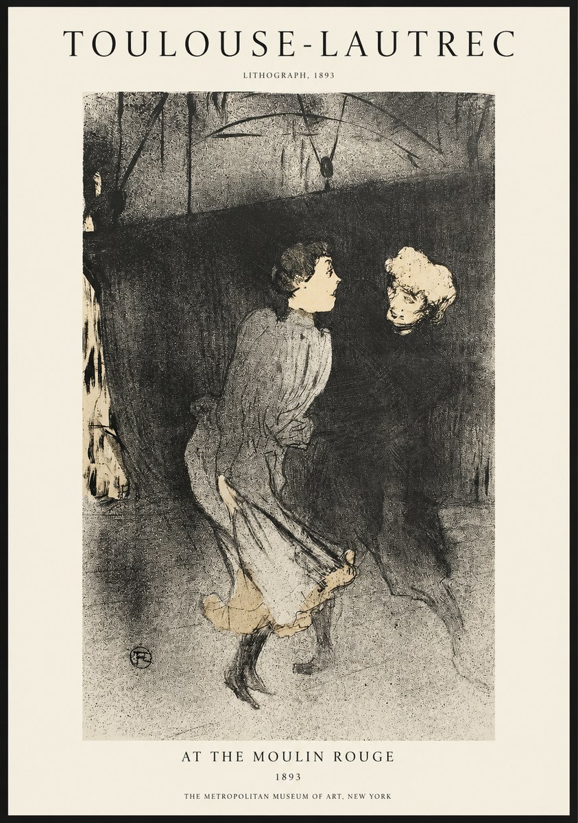 Toulouse-Lautrec At the Moulin Rouge VI No1 - Juliste