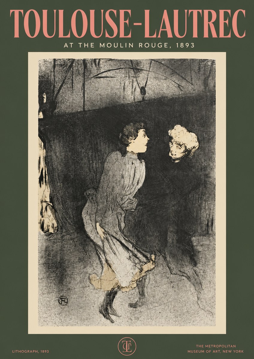 Toulouse-Lautrec At the Moulin Rouge VI No2 - Juliste