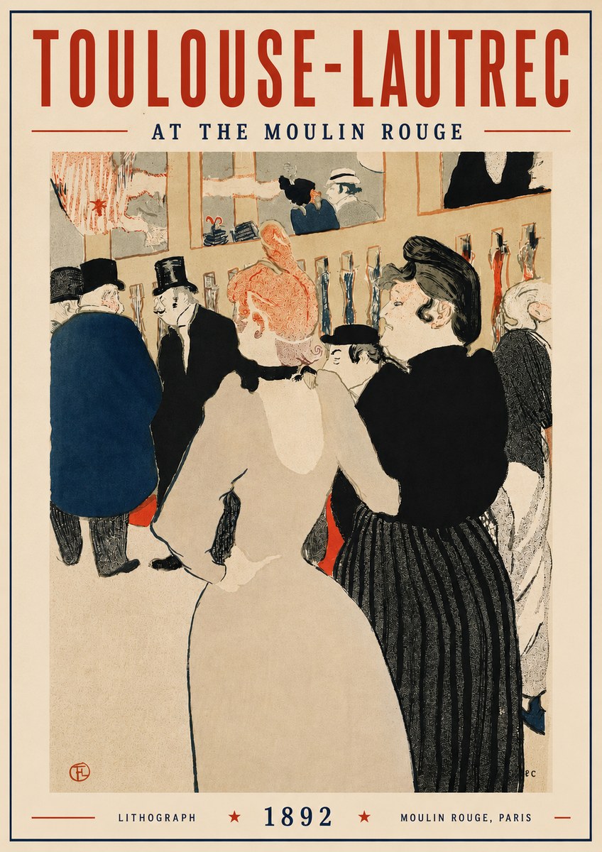 Toulouse-Lautrec At the Moulin Rouge VII No3 - Juliste