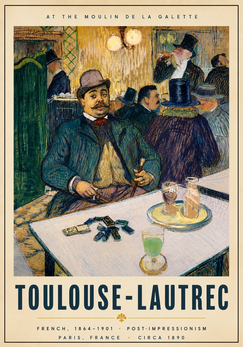 Toulouse-Lautrec At the Moulin De La Galette No6 - Juliste