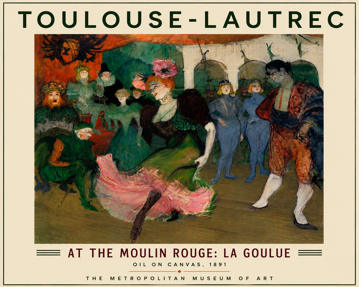 Toulouse-Lautrec At the Moulin Rouge: La Goulue No4 - Juliste