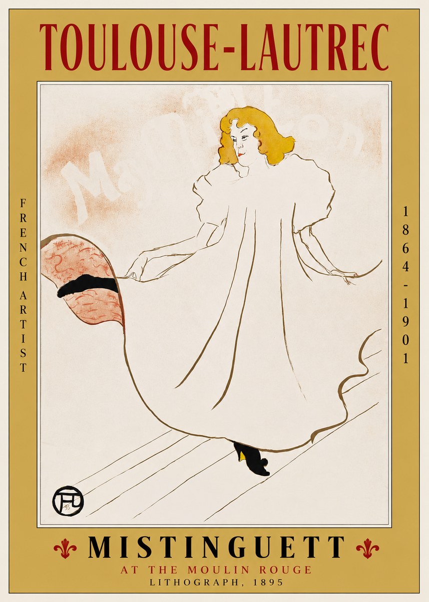Toulouse-Lautrec Mistinguett at the Moulin Rouge No2 - Juliste