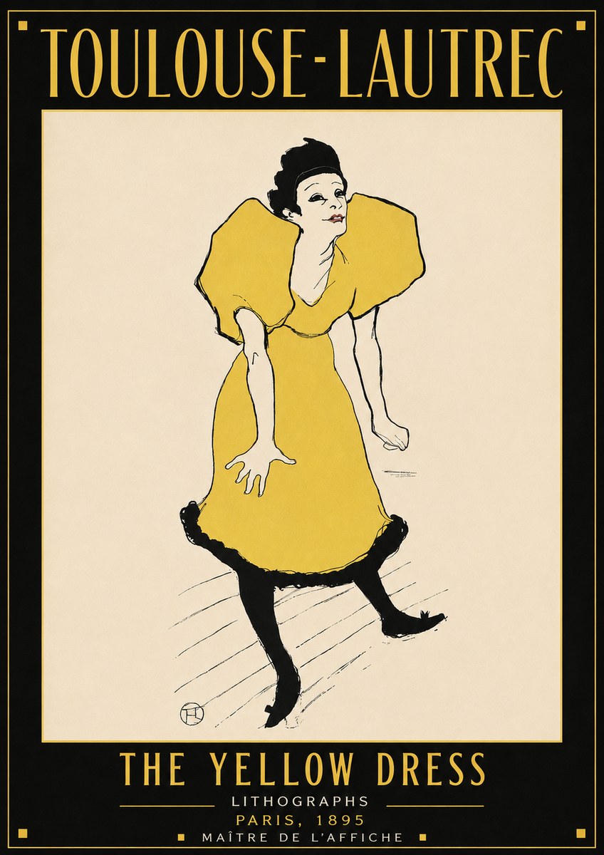 Toulouse-Lautrec The Yellow Dress No4 - Juliste