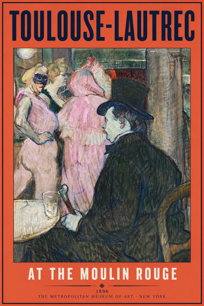 Toulouse-Lautrec At the Moulin Rouge VIII No4 - Juliste