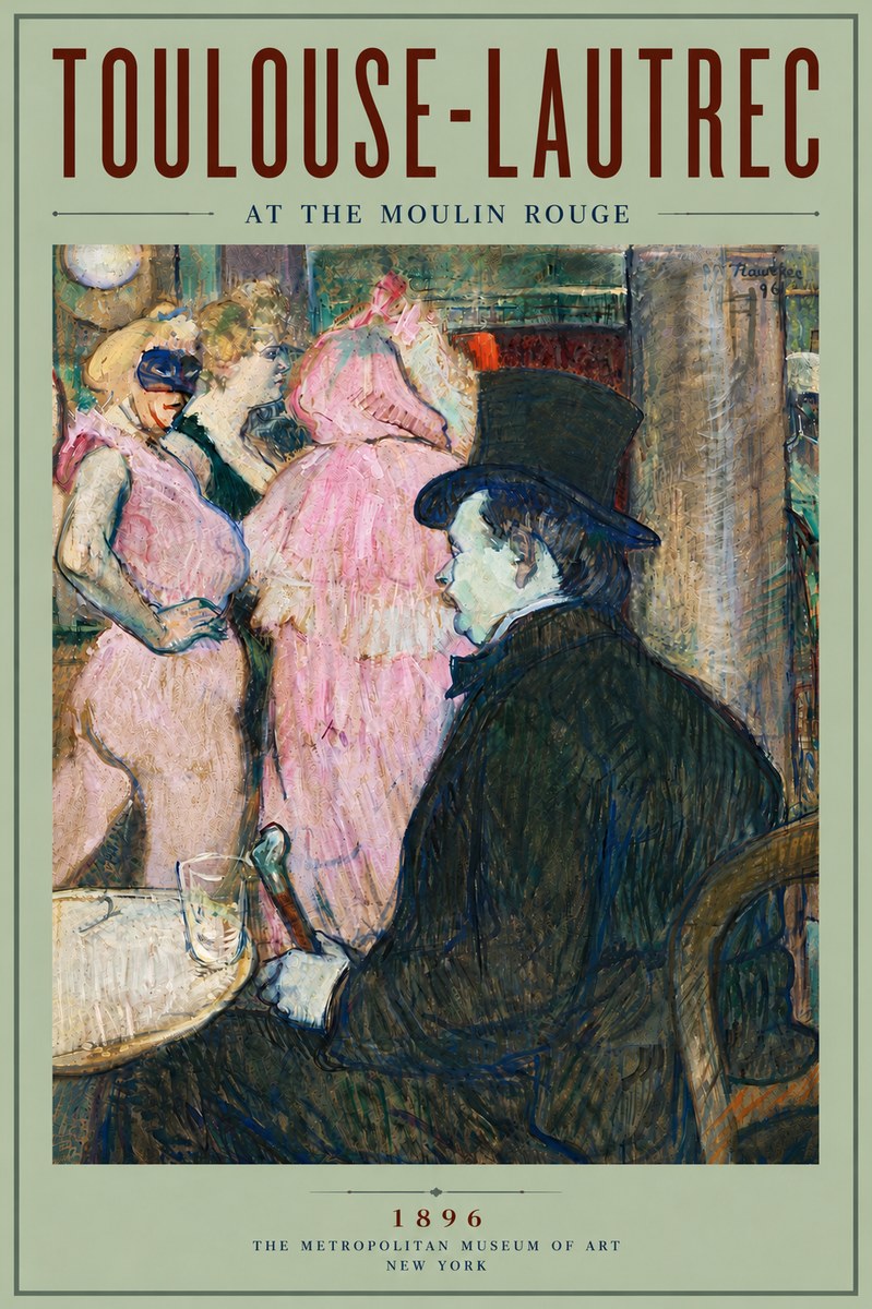 Toulouse-Lautrec At the Moulin Rouge VIII No6 - Juliste