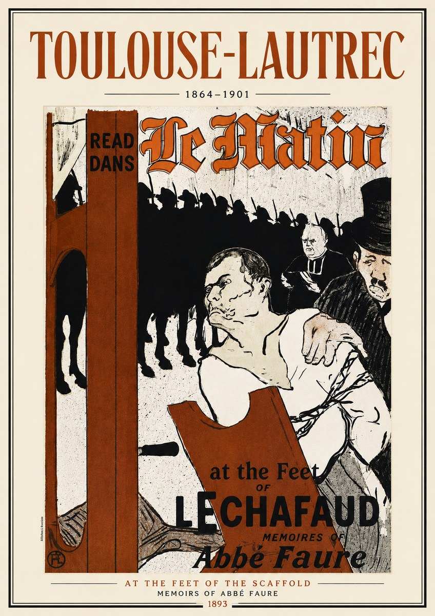 Toulouse-Lautrec At the Feet of the Scaffold Memoirs of Abbé Faure No5 - Juliste