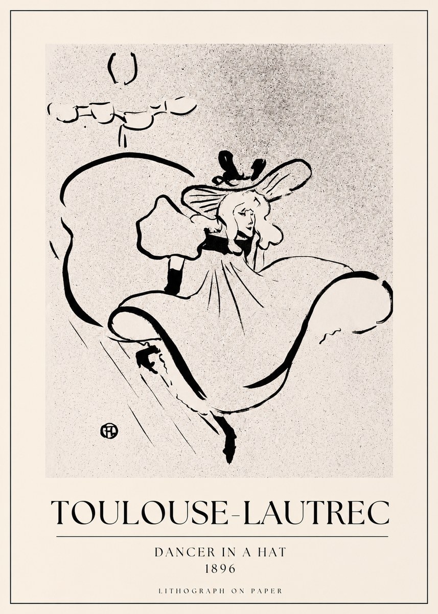 Toulouse-Lautrec Dancer in a Hat No1 - Juliste