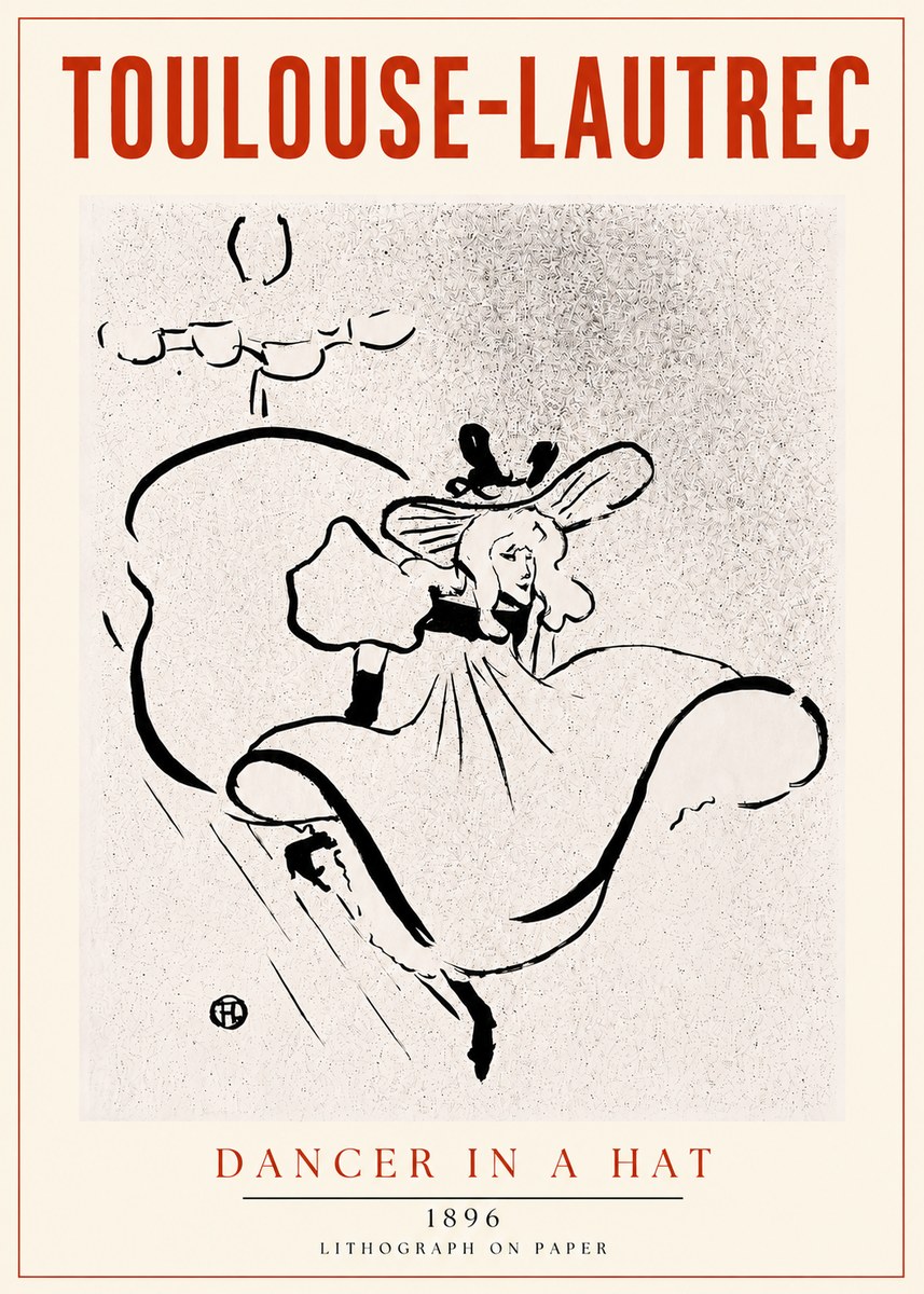 Toulouse-Lautrec Dancer in a Hat No4 - Juliste