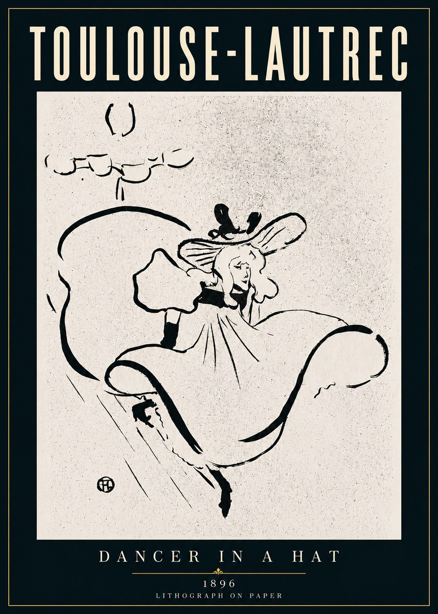 Toulouse-Lautrec Dancer in a Hat No5 - Juliste