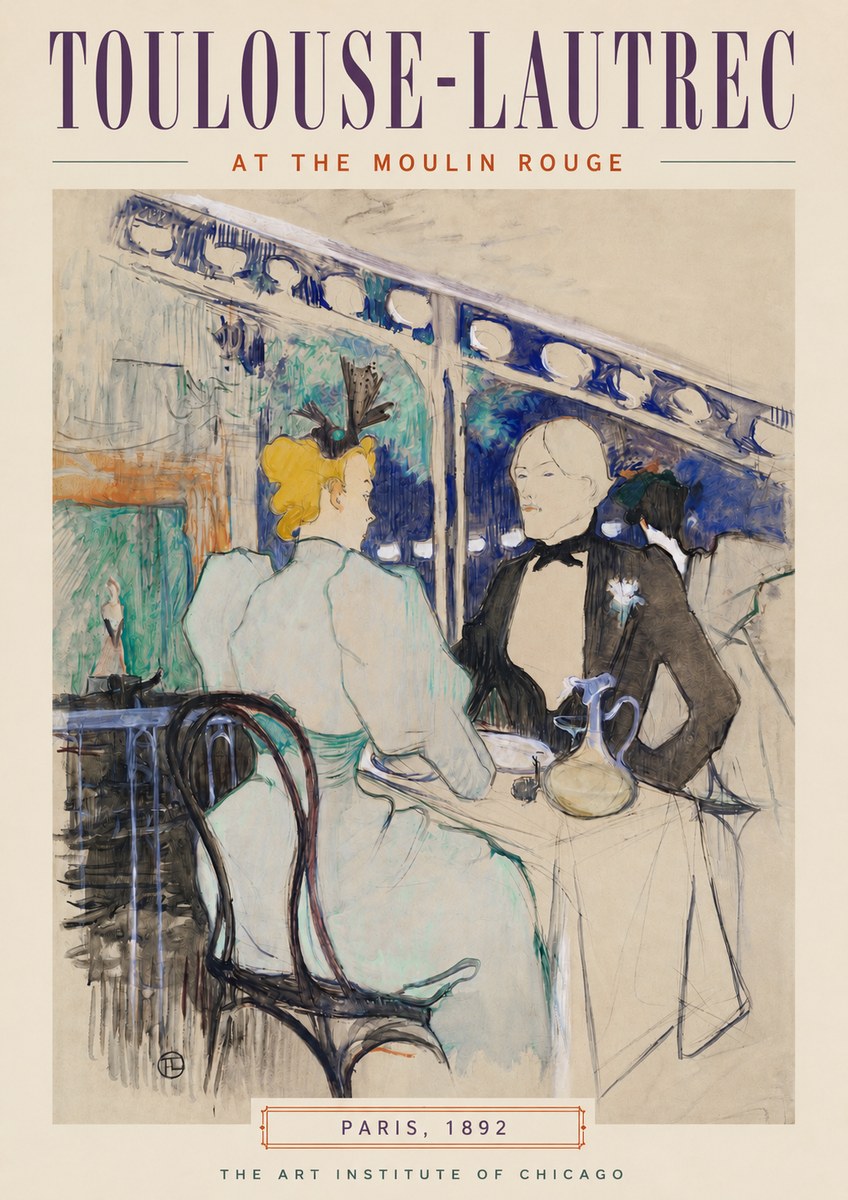 Toulouse-Lautrec At the Moulin Rouge XI No3 - Juliste