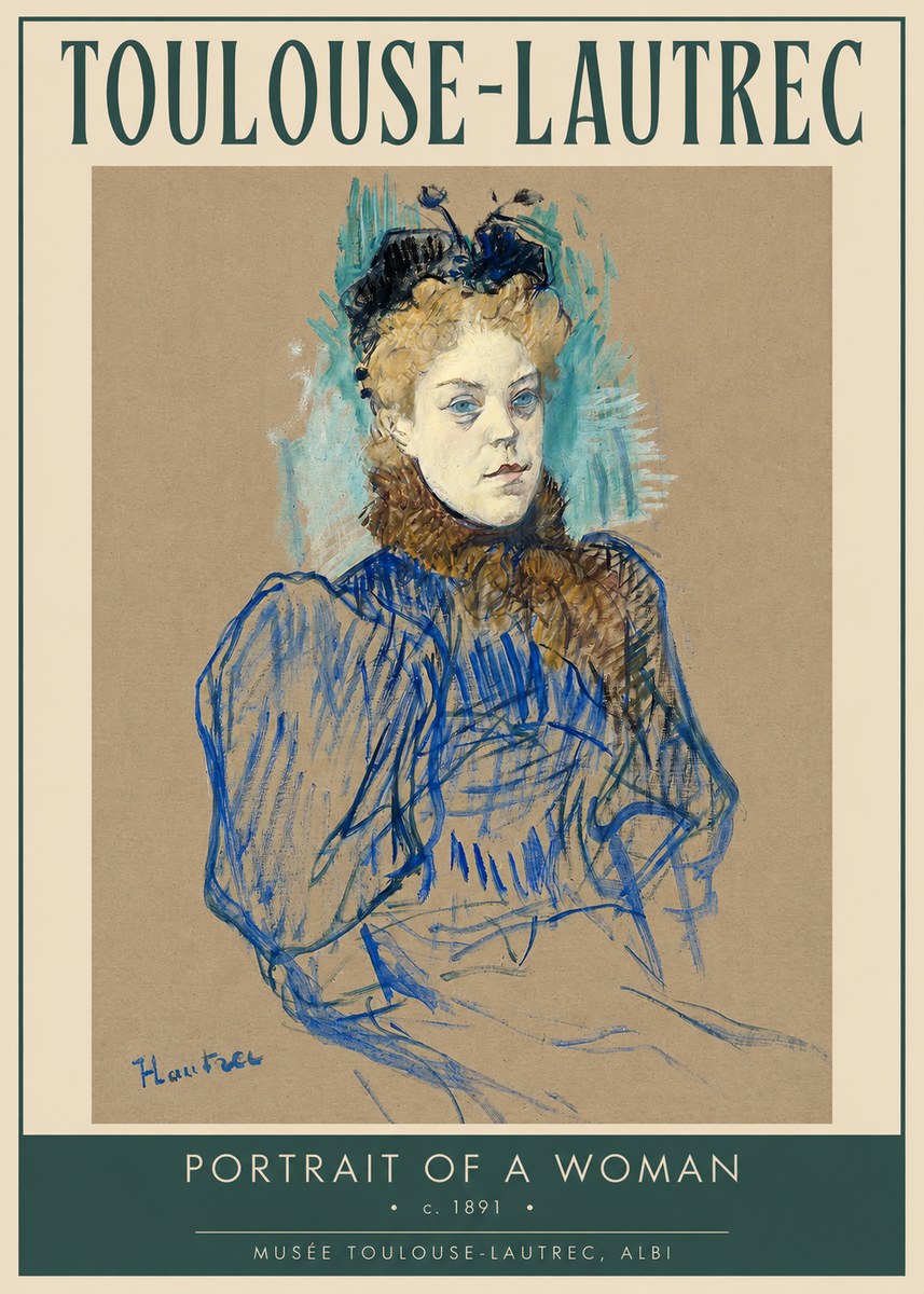 Toulouse-Lautrec Portrait of a Woman II No2 - Juliste