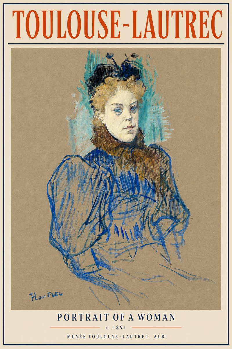 Toulouse-Lautrec Portrait of a Woman II No5 - Juliste