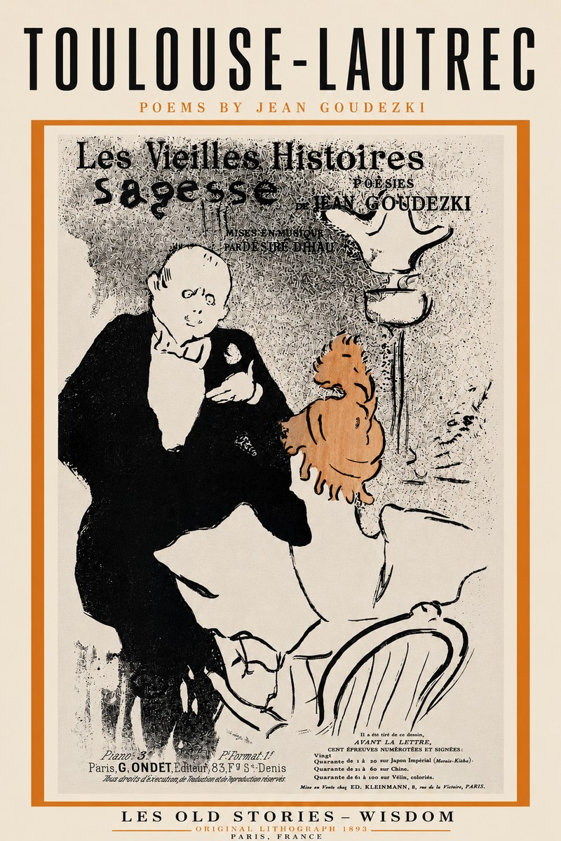 Toulouse-Lautrec Les Vieilles Histoires - Poésies Sagesse Jean Goudezki No4 - Juliste