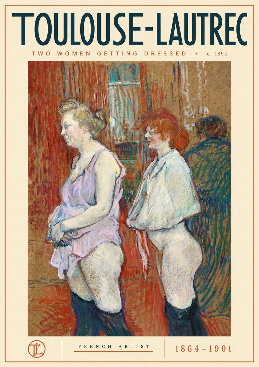 Toulouse-Lautrec Two Women Getting Dressed No4 - Juliste