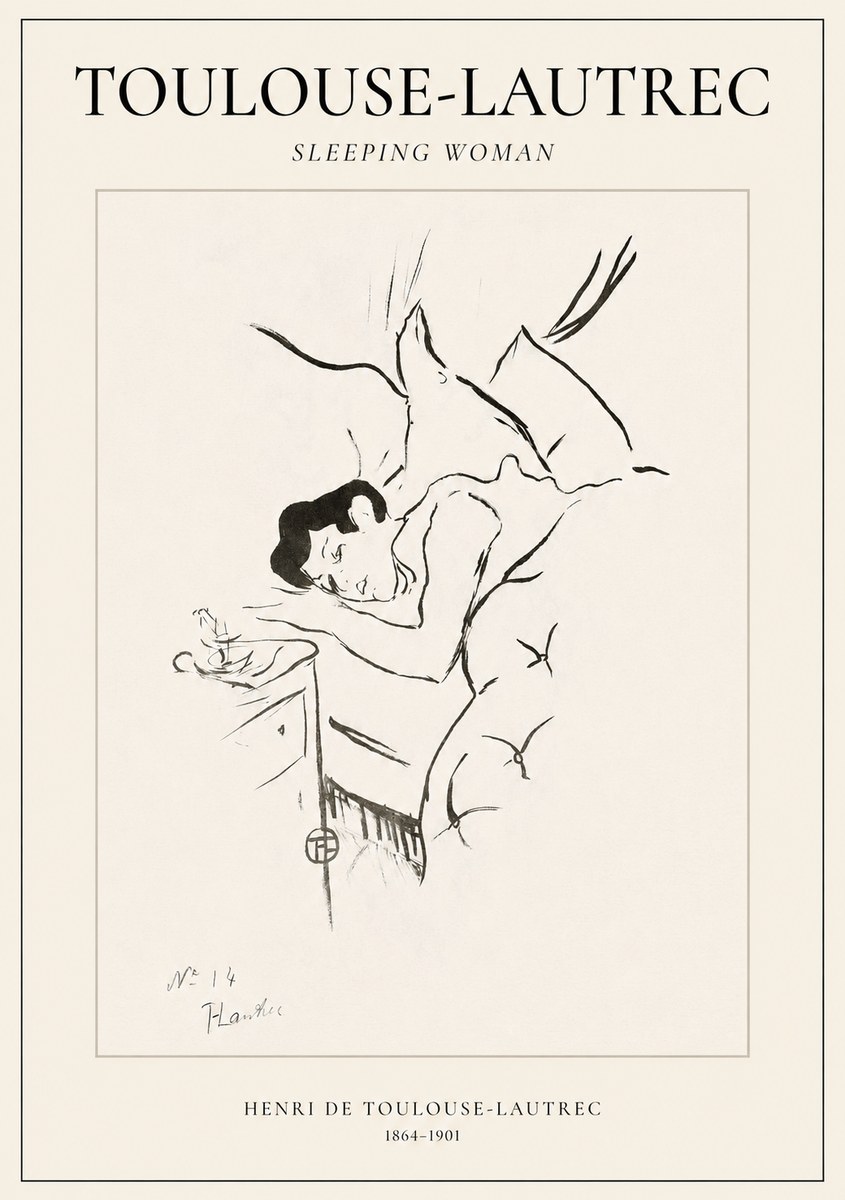 Toulouse-Lautrec Sleeping Woman No1 - Juliste