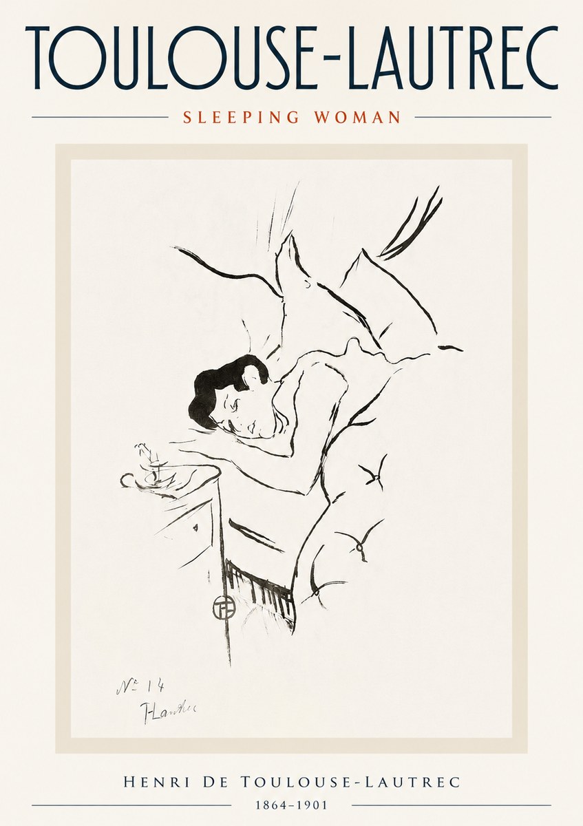Toulouse-Lautrec Sleeping Woman No5 - Juliste