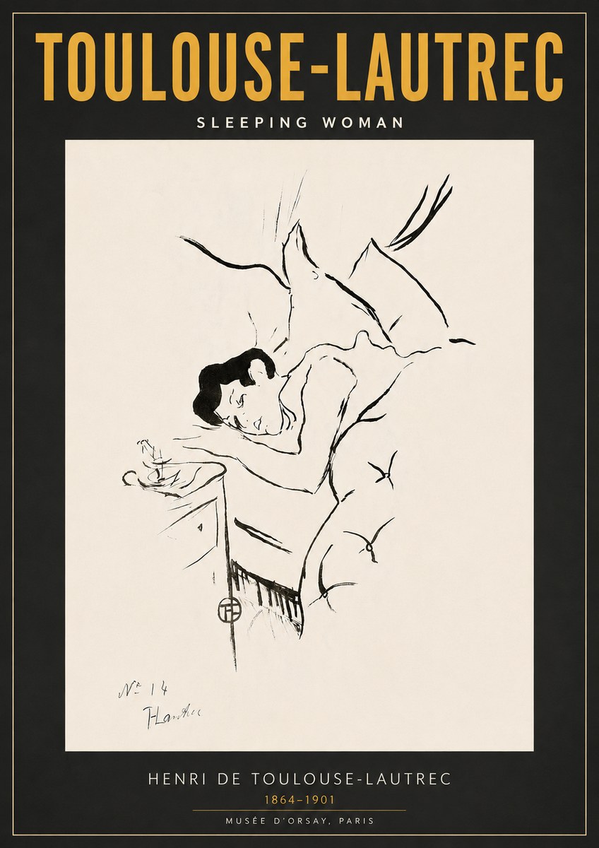 Toulouse-Lautrec Sleeping Woman No6 - Juliste