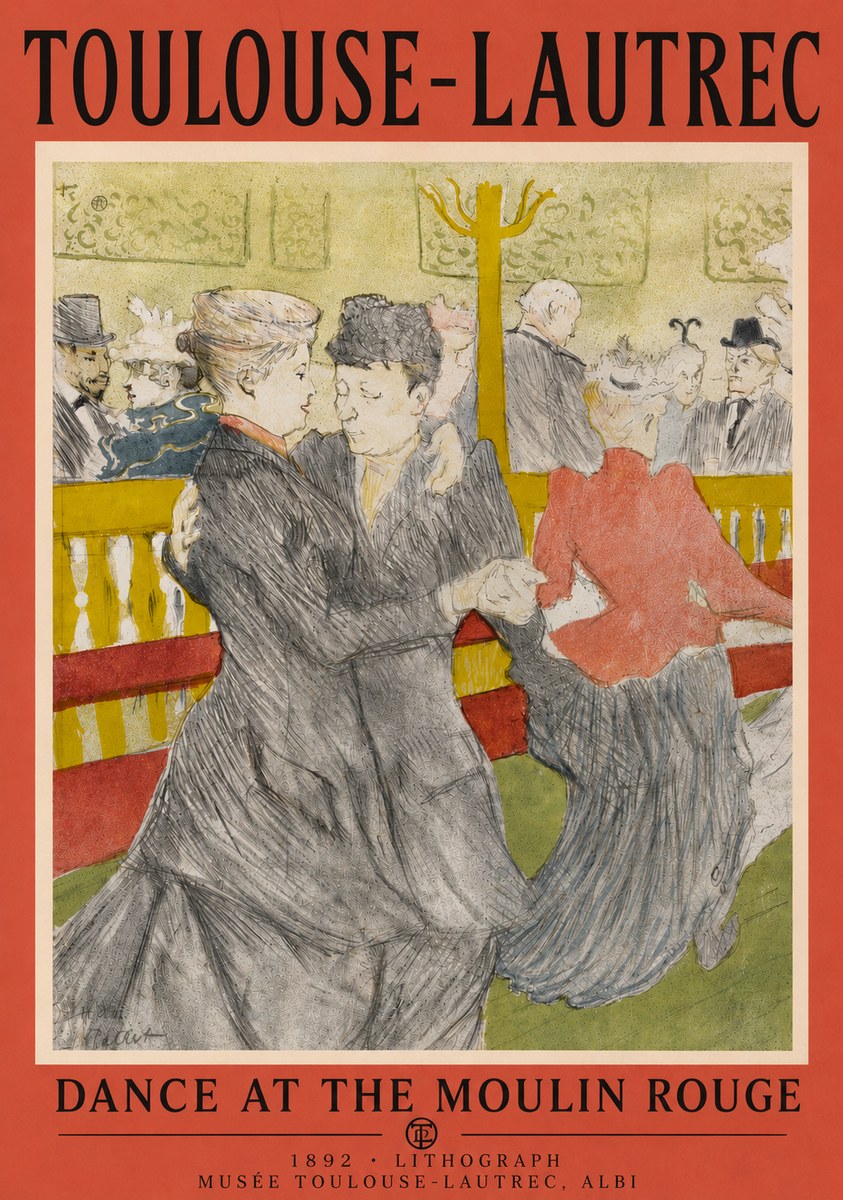 Toulouse-Lautrec Dance at the Moulin Rouge No4 - Juliste