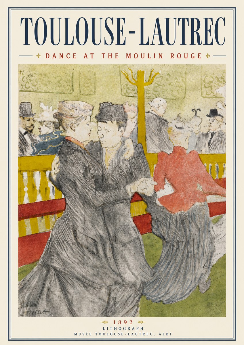 Toulouse-Lautrec Dance at the Moulin Rouge No6 - Juliste
