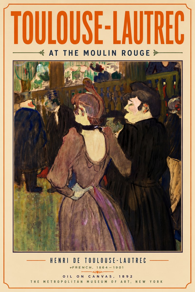 Toulouse-Lautrec At the Moulin Rouge XIV No5 - Juliste