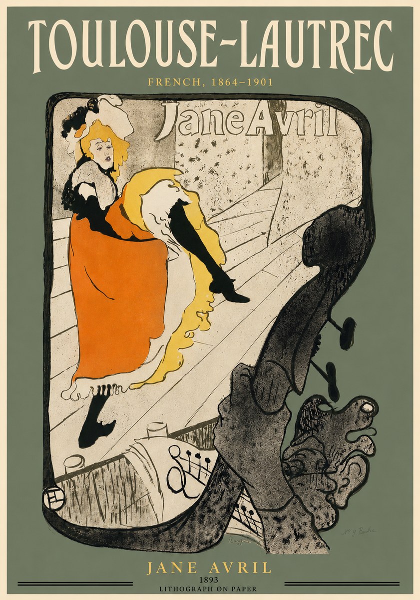Toulouse-Lautrec Jane Avril II No2 - Juliste