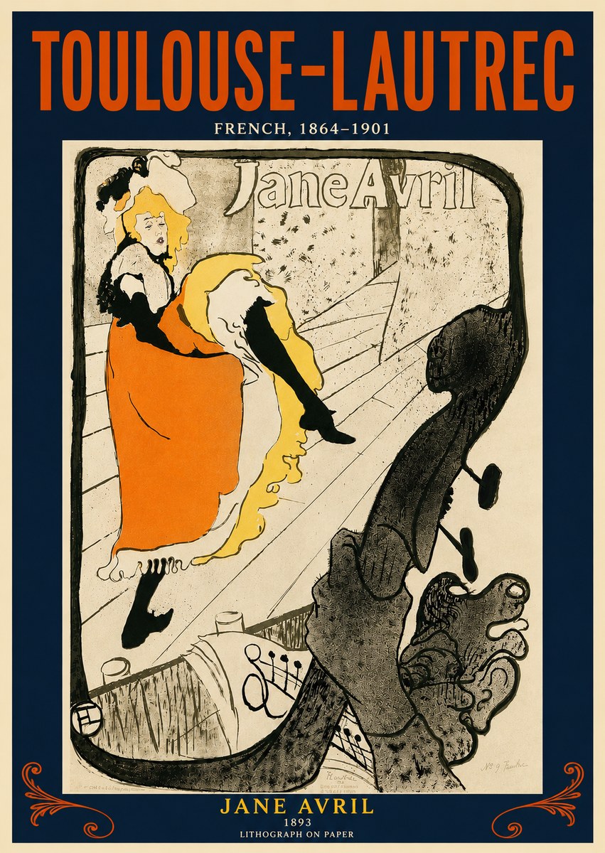 Toulouse-Lautrec Jane Avril II No4 - Juliste