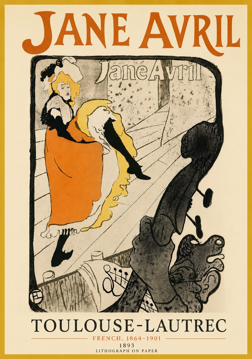 Toulouse-Lautrec Jane Avril II No5 - Juliste