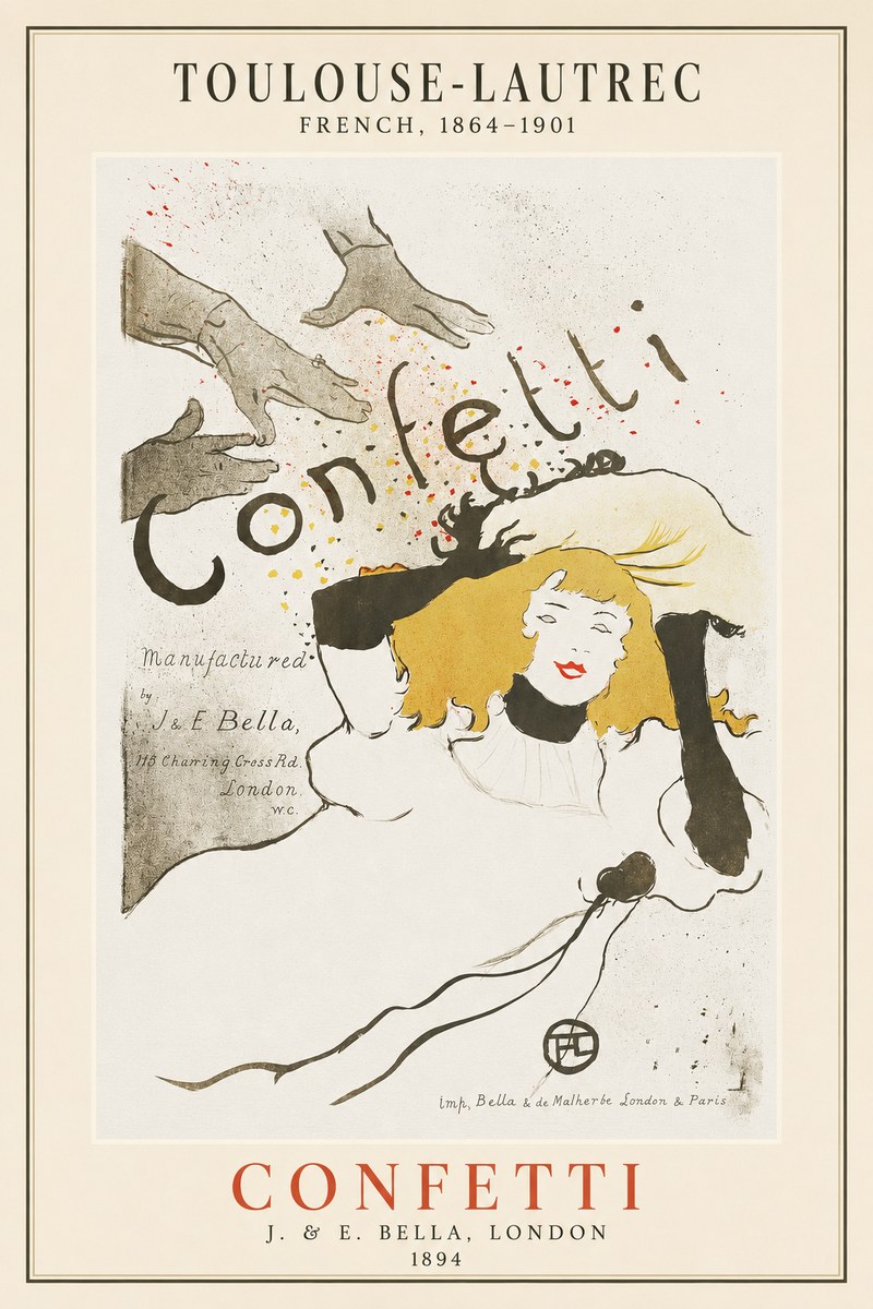 Toulouse-Lautrec Confetti No1 - Juliste