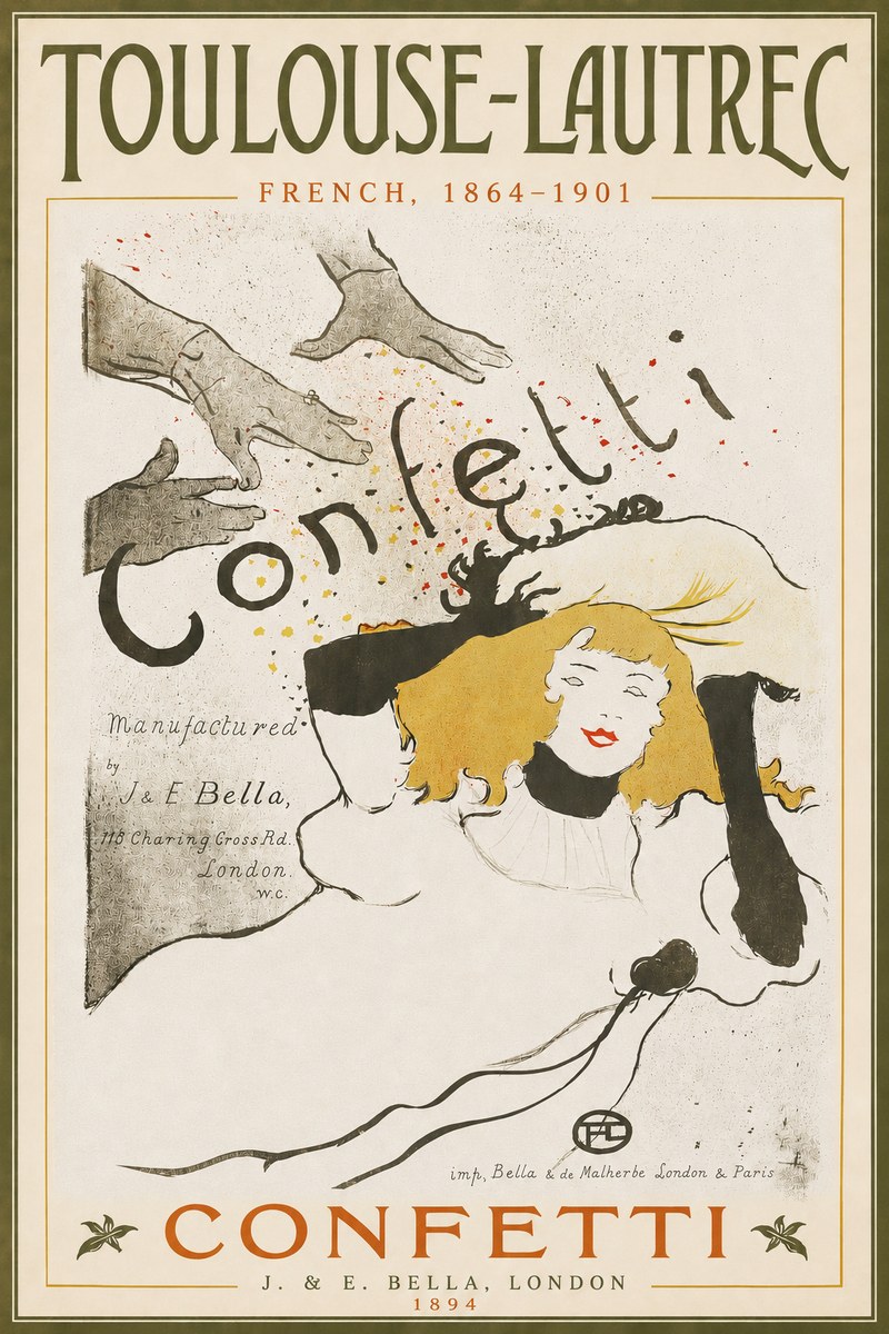 Toulouse-Lautrec Confetti No3 - Juliste