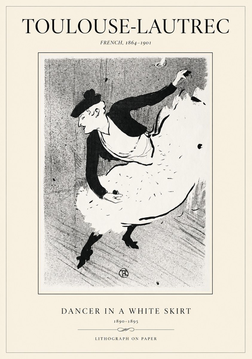 Toulouse-Lautrec Dancer in a White Skirt No1 - Juliste