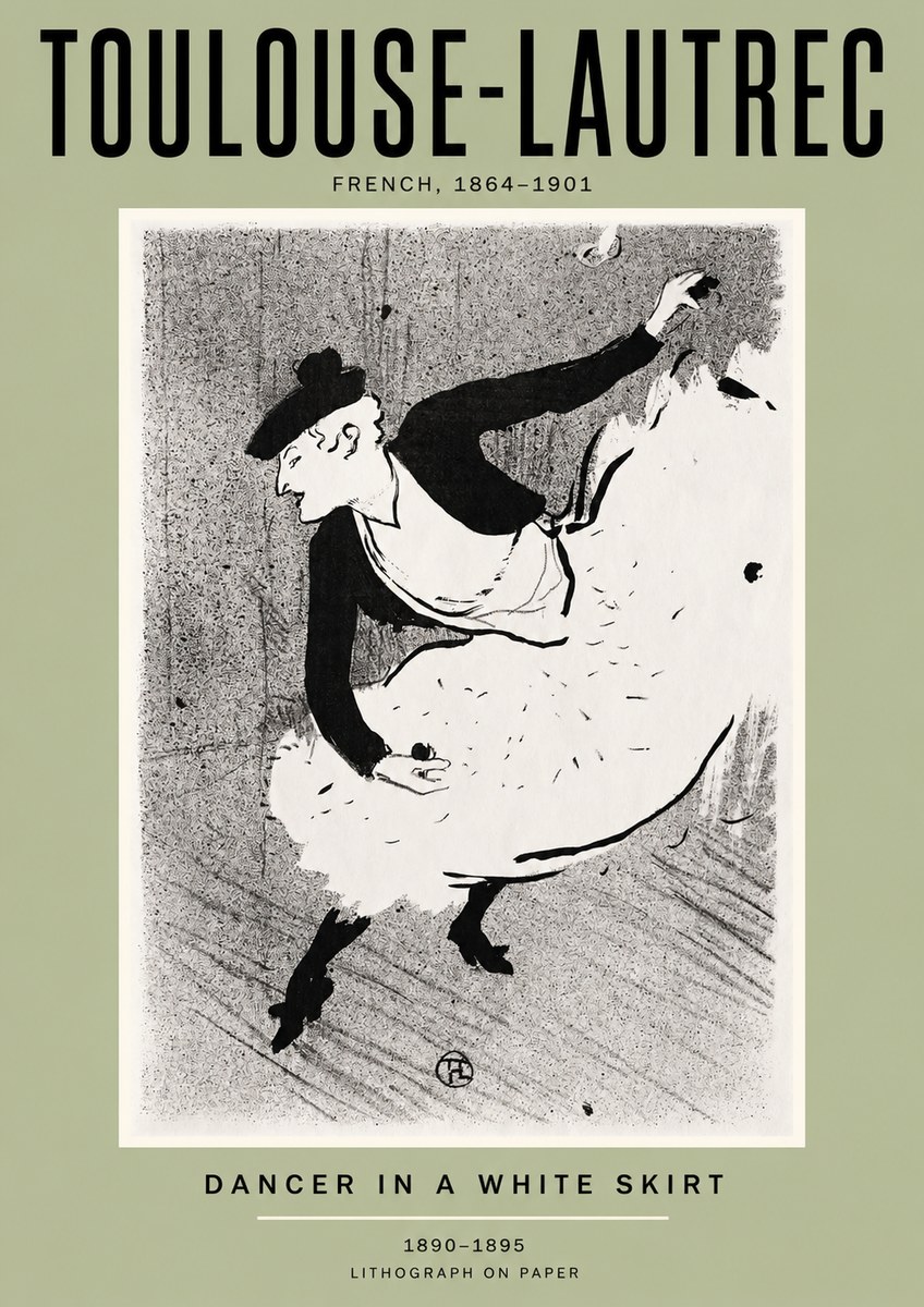 Toulouse-Lautrec Dancer in a White Skirt No2 - Juliste