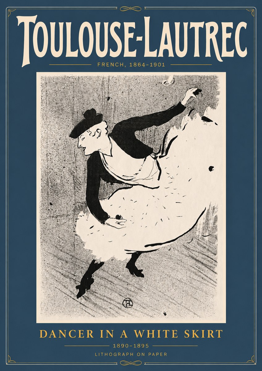 Toulouse-Lautrec Dancer in a White Skirt No4 - Juliste