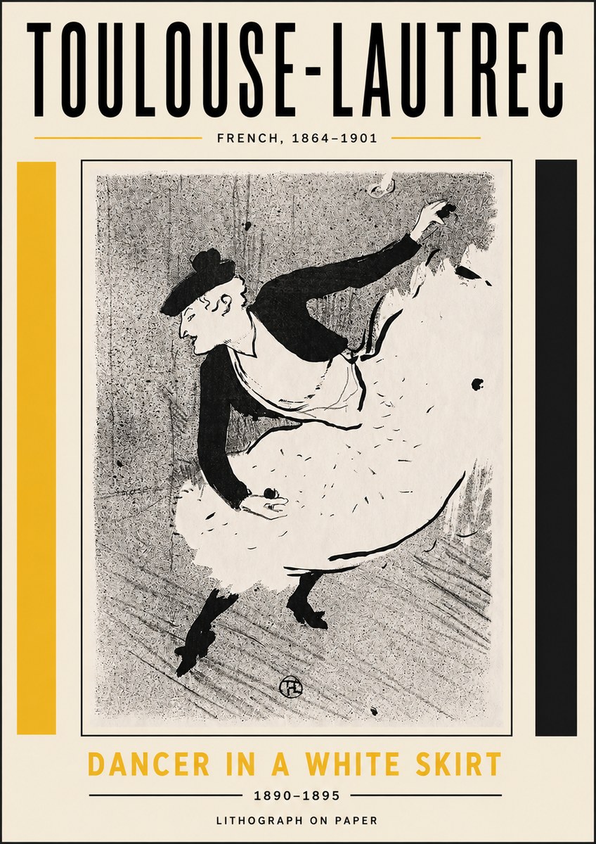 Toulouse-Lautrec Dancer in a White Skirt No5 - Juliste