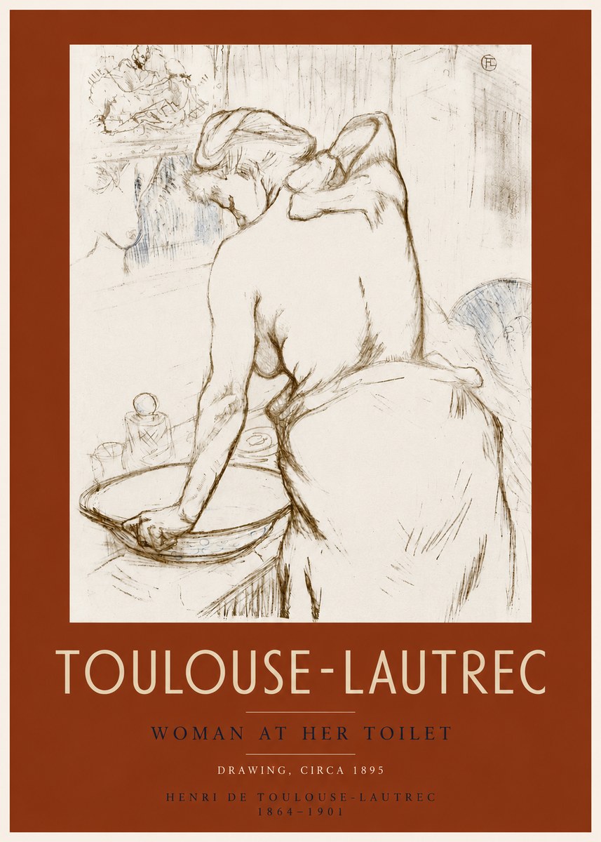 Toulouse-Lautrec Woman at Her Toilet No5 - Juliste
