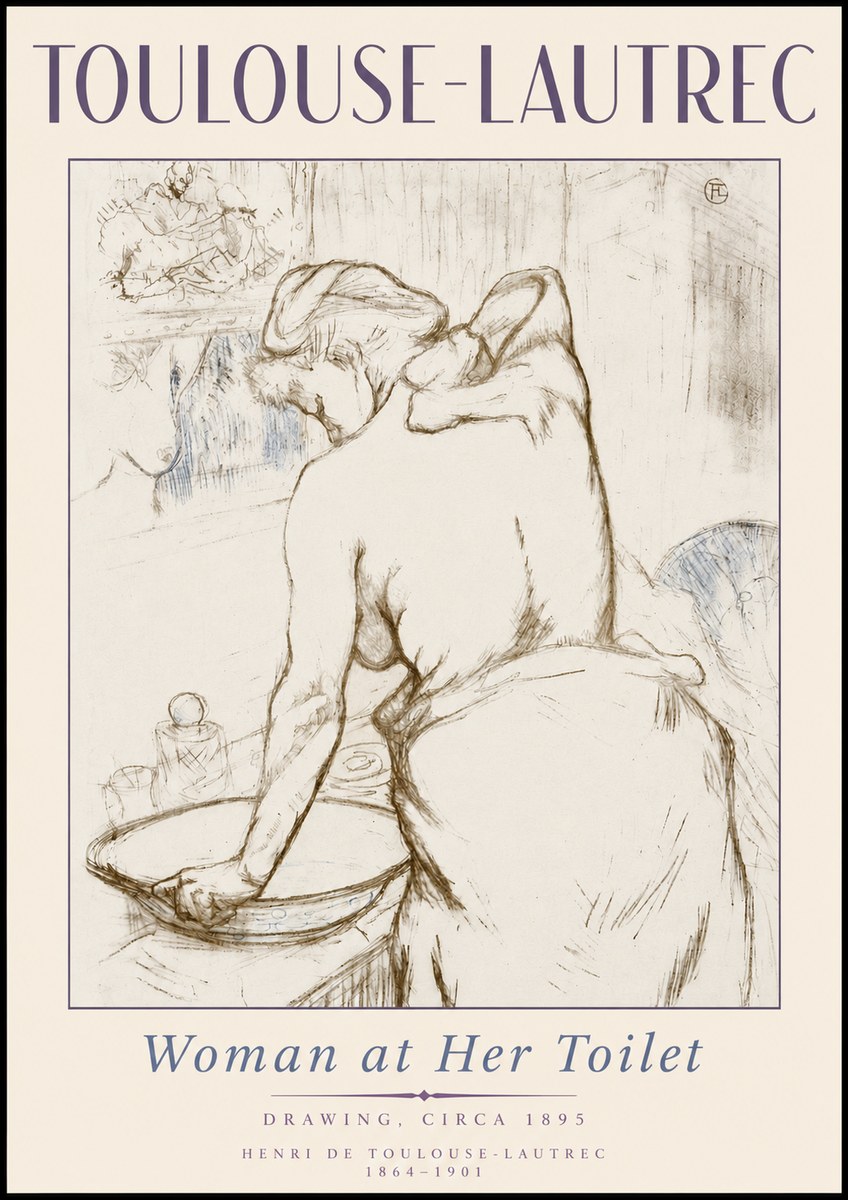 Toulouse-Lautrec Woman at Her Toilet No6 - Juliste