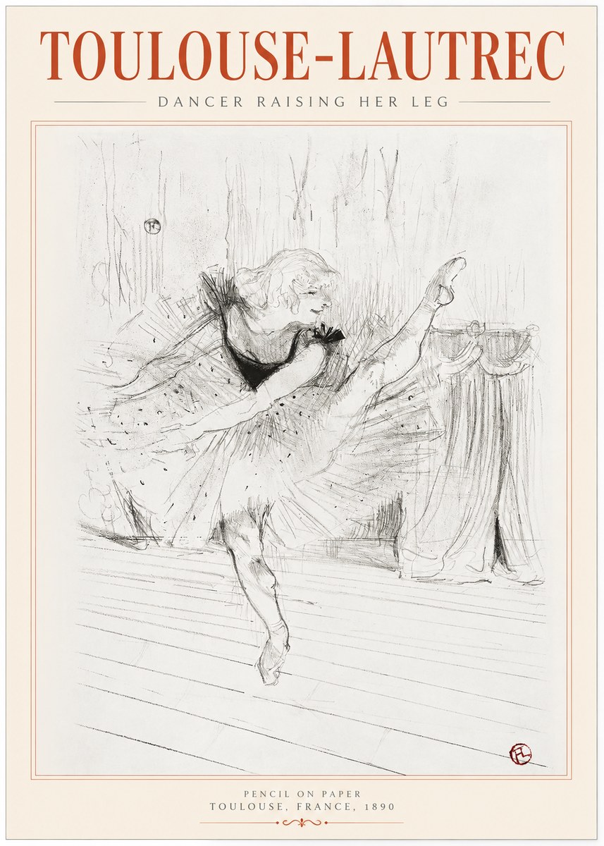 Toulouse-Lautrec Dancer Raising Her Leg No1 - Juliste