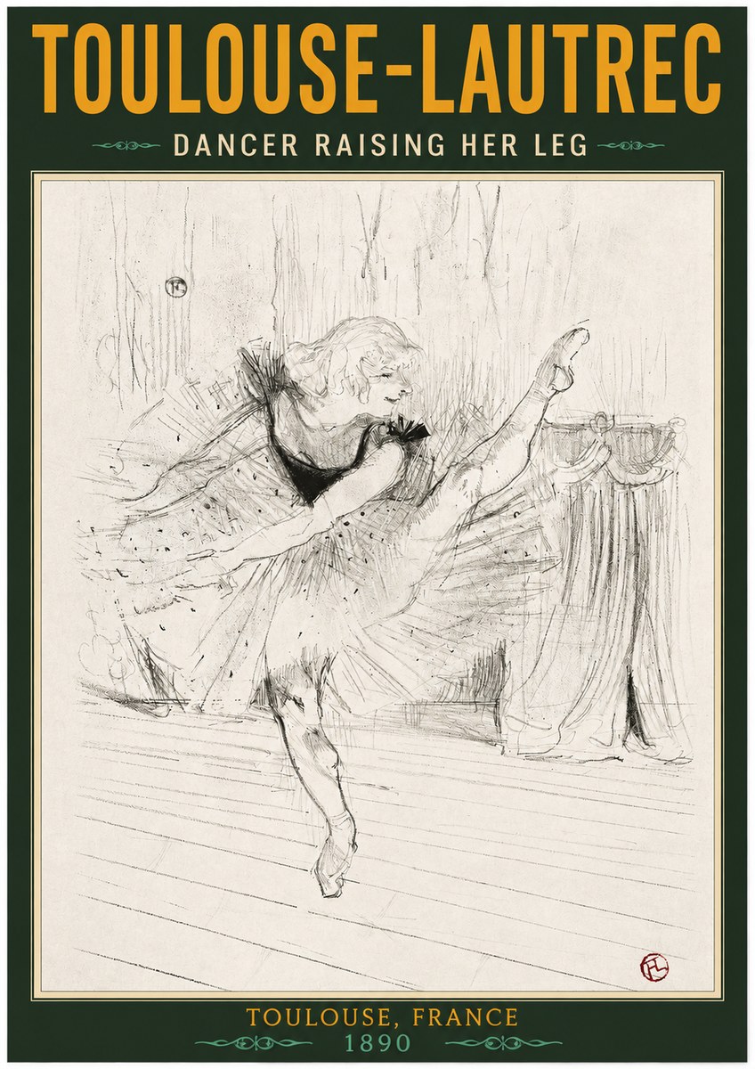 Toulouse-Lautrec Dancer Raising Her Leg No2 - Juliste