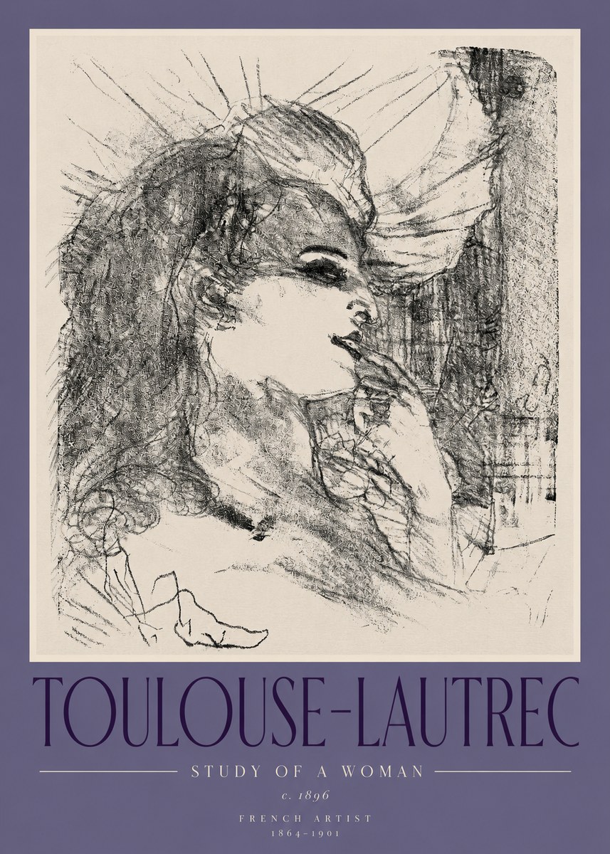 Toulouse-Lautrec Study of a Woman I No2 - Juliste