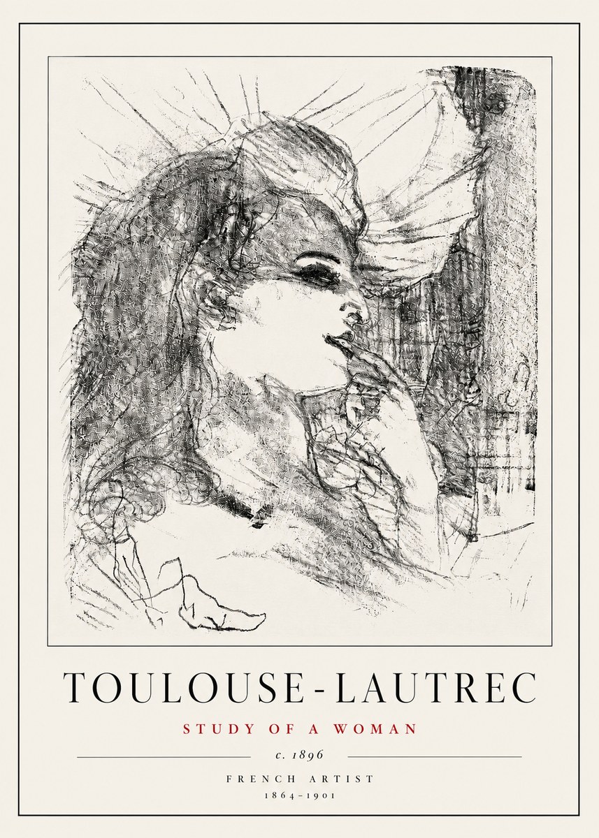 Toulouse-Lautrec Study of a Woman I No5 - Juliste