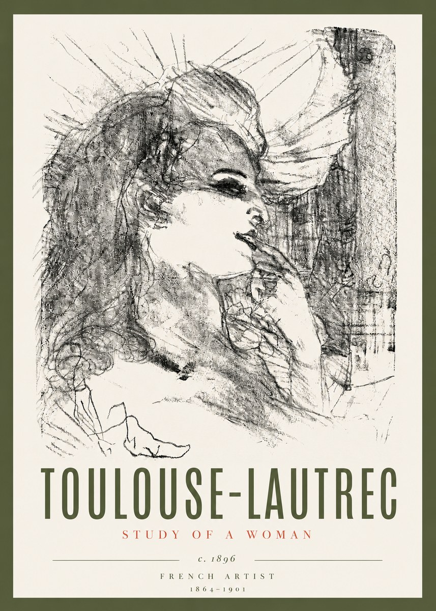 Toulouse-Lautrec Study of a Woman I No6 - Juliste