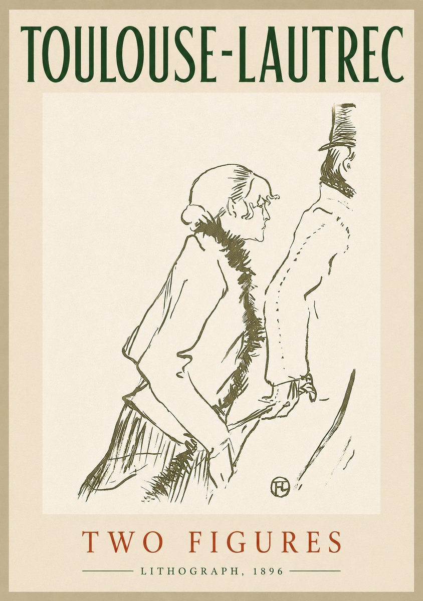 Toulouse-Lautrec Two Figures No4 - Juliste