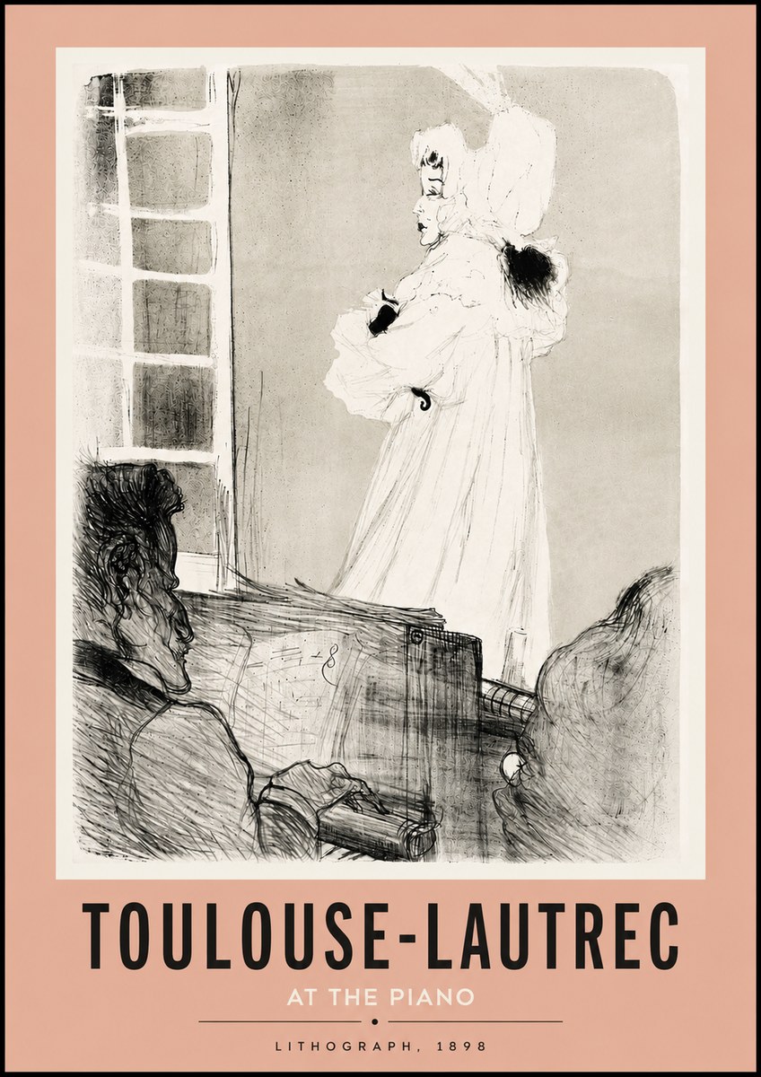 Toulouse-Lautrec At the Piano No5 - Juliste
