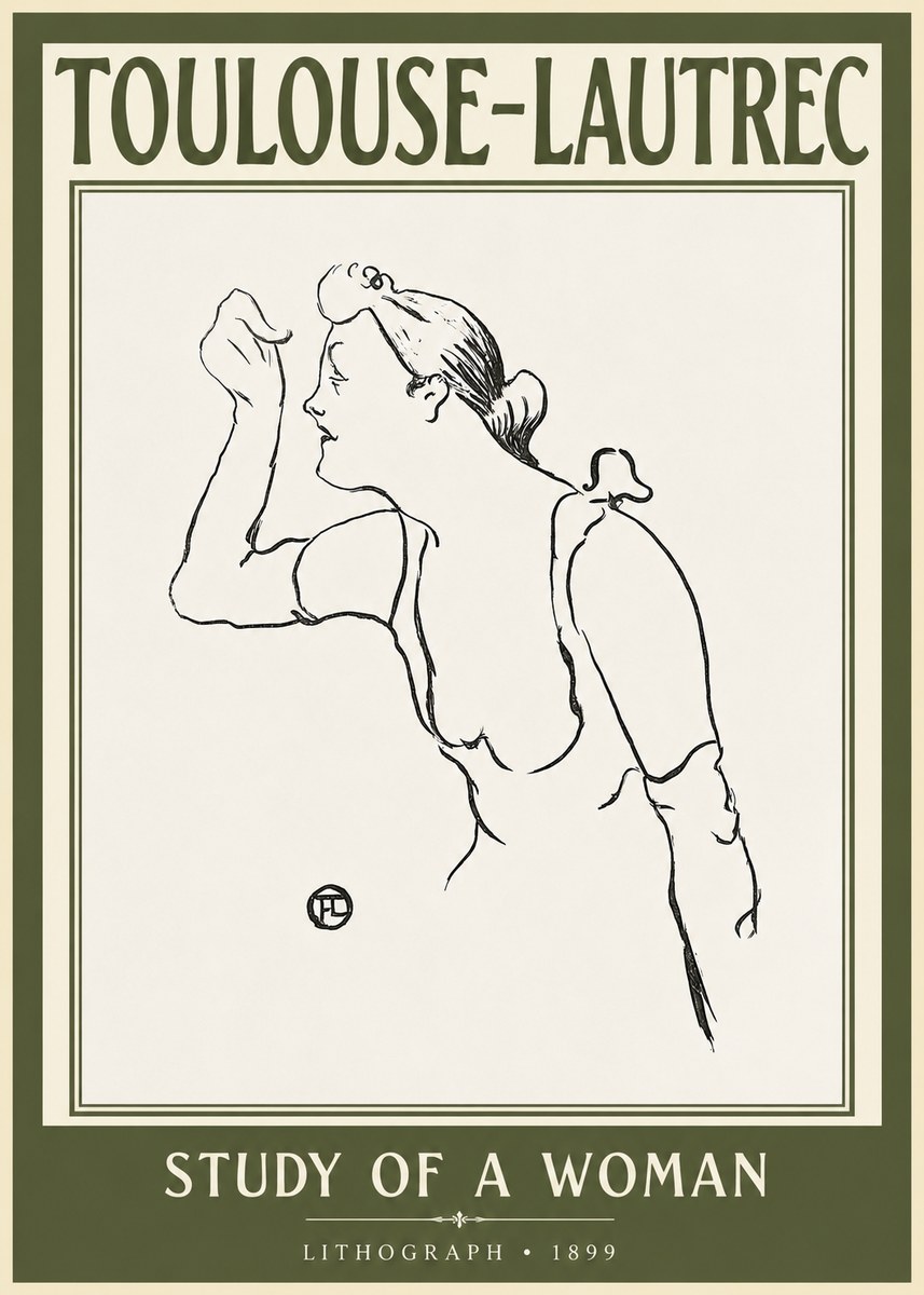Toulouse-Lautrec Study of a Woman II No2 - Juliste