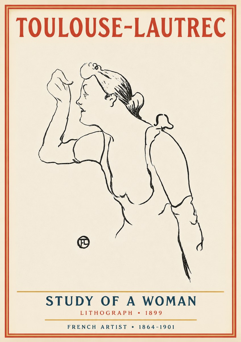 Toulouse-Lautrec Study of a Woman II No3 - Juliste