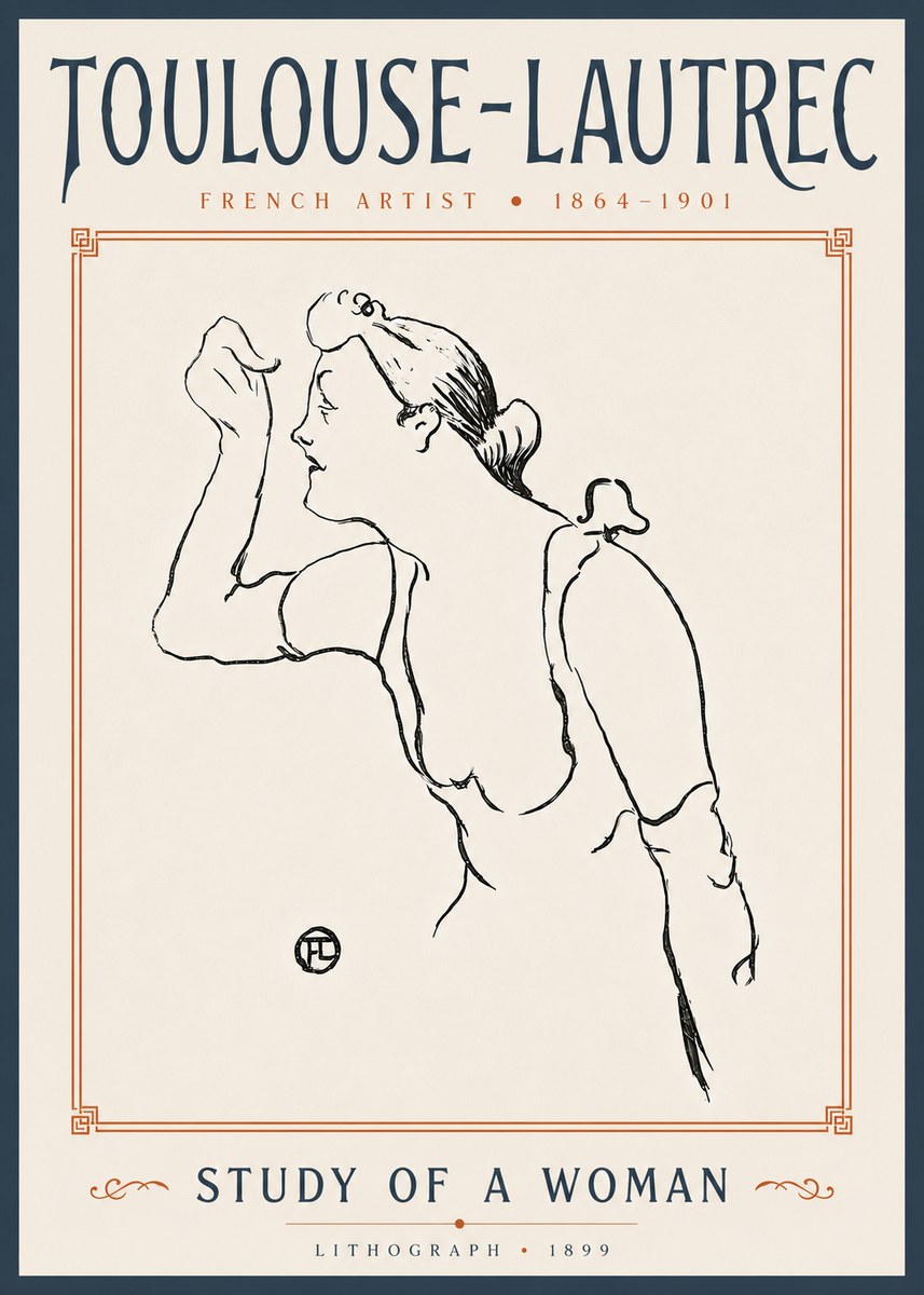 Toulouse-Lautrec Study of a Woman II No6 - Juliste