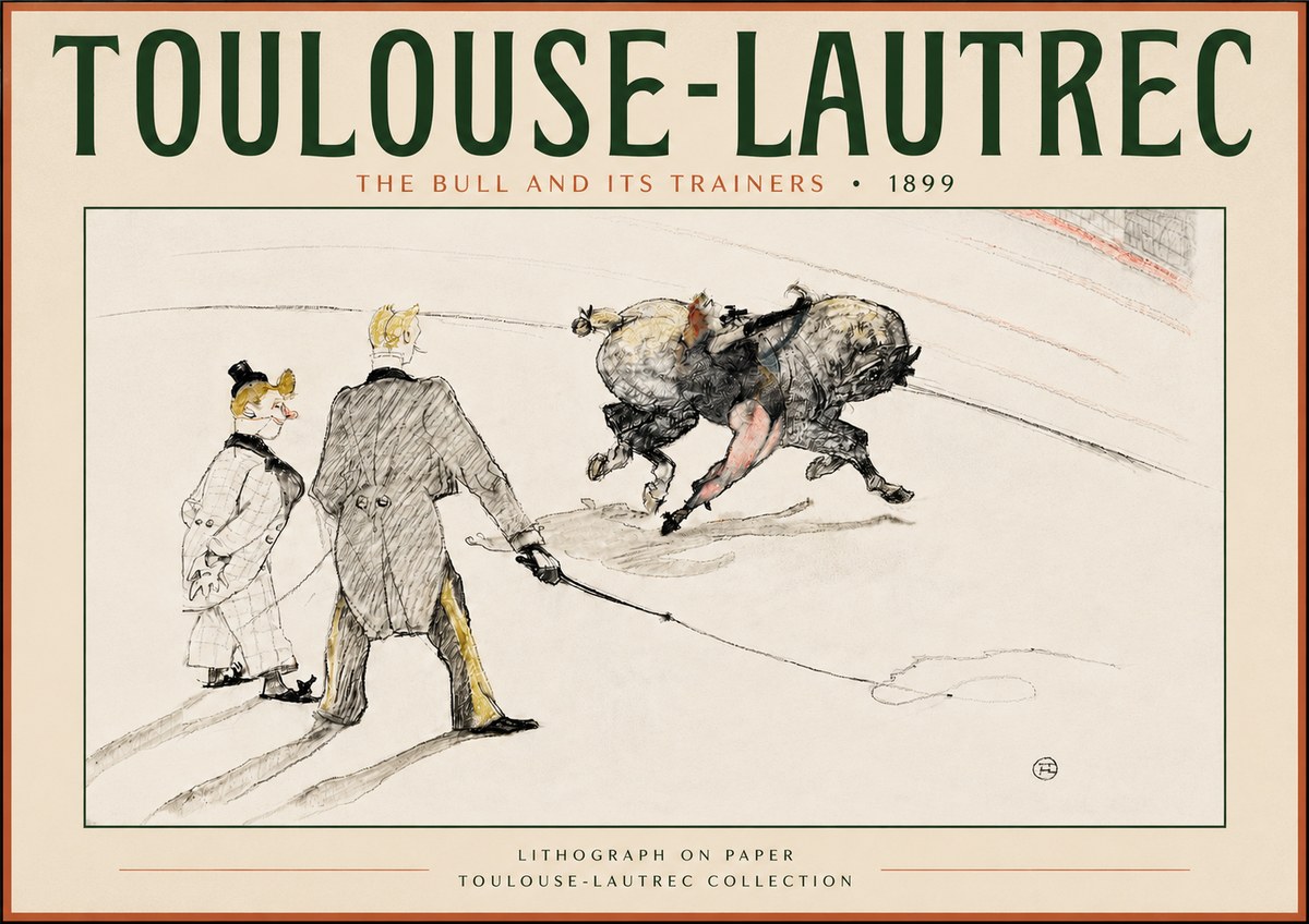 Toulouse-Lautrec The Bull and Its Trainers No4 - Juliste
